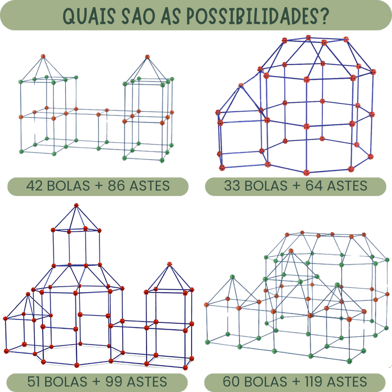 KIT Construtor de Fortaleza + LONA DE BRINDE