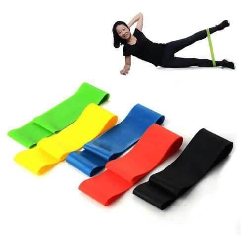 kit 5 Faixas Elástica de Resistência para yoga Pilates