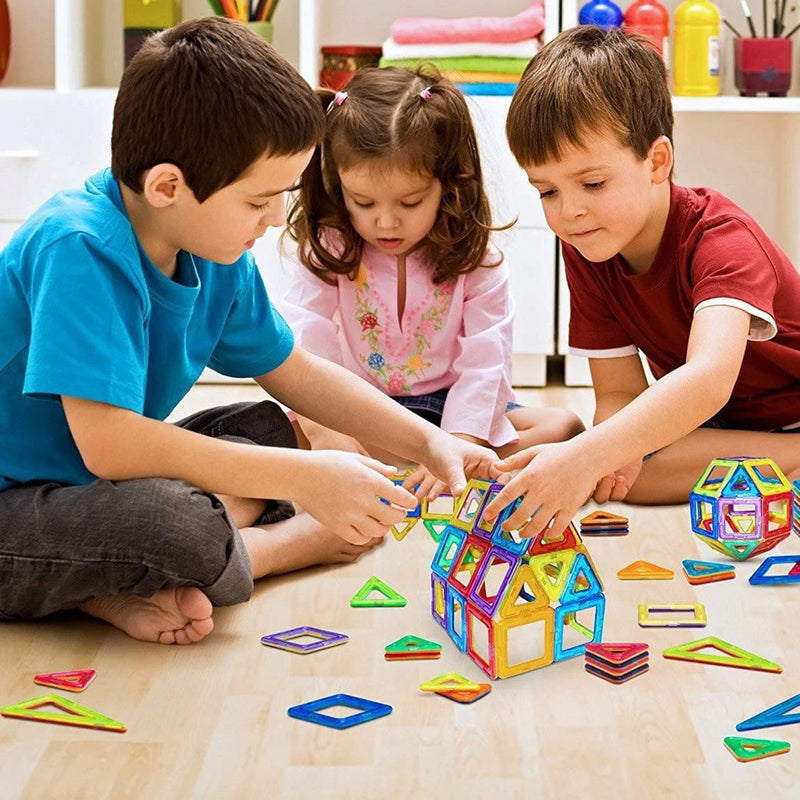 Kit de Blocos Magnéticos Montessori 120 Peças – Brinquedo Educativo para Crianças
